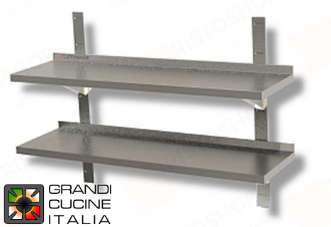  Double Shelf  in stainless steel cm 150x40