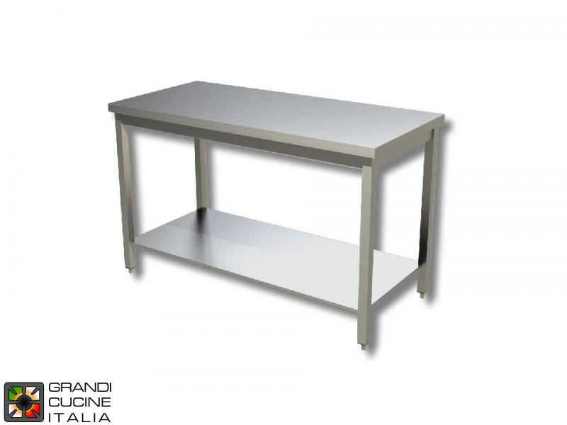  Stainless Steel Work table with Shelf - AISI 430 - Length 50 Cm - Width 70 Cm