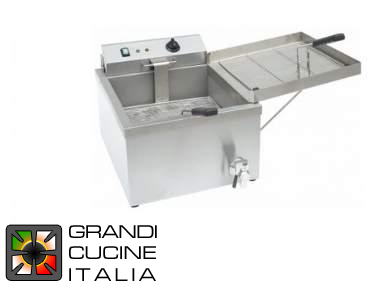  Electric fryer - For pastry - Capacity 11 lt - Oil drain cock