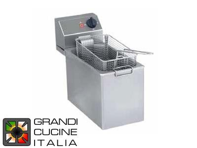  Stainless steel electric fryer - Extractable basin 4 liters - Adjustable temperature 0 ° -190 ° C - Including basket