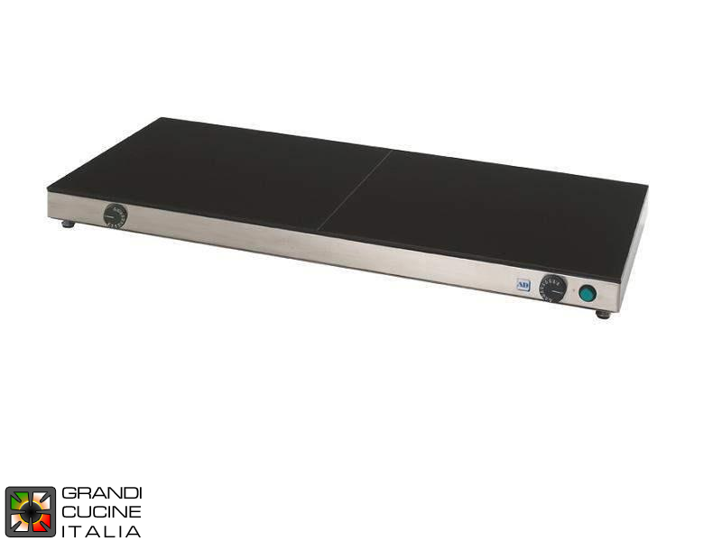  Hot plate with three ceramic glasses and two termostatic controls - 100x50x6 cm