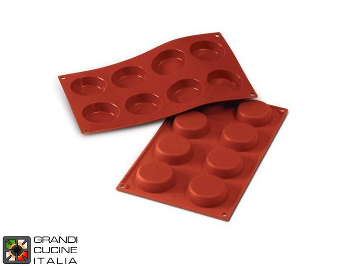 Stampo in silicone alimentare per N°8 Flan Ø60 h 17 mm  - SF045