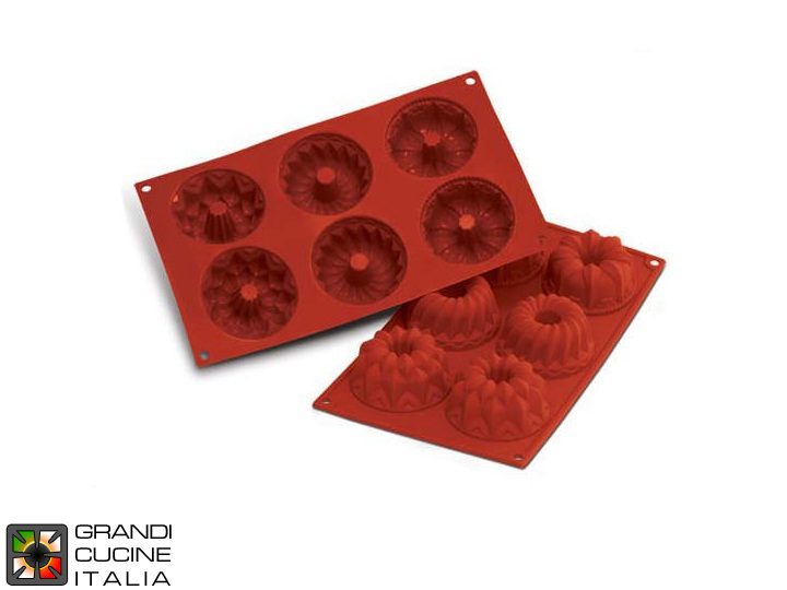  Food-safe Silicone mold for N°6 Fantasy Shapes Ø75x40h mm - SF061