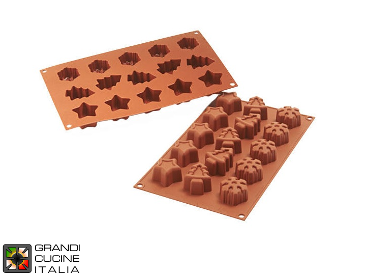  Food-safe Silicone mold for N°15 Magic Winter Shapes 39x49x25h mm - SF136