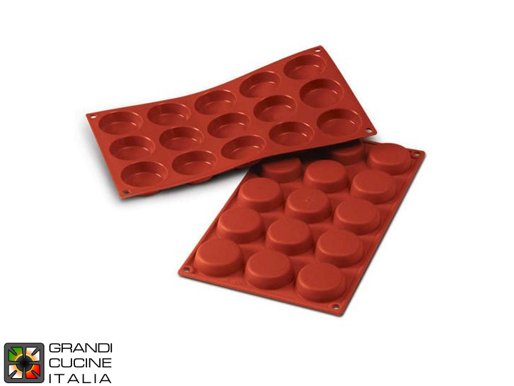  Stampo in silicone alimentare per N°15 Flan Ø50 h 14 mm  - SF044