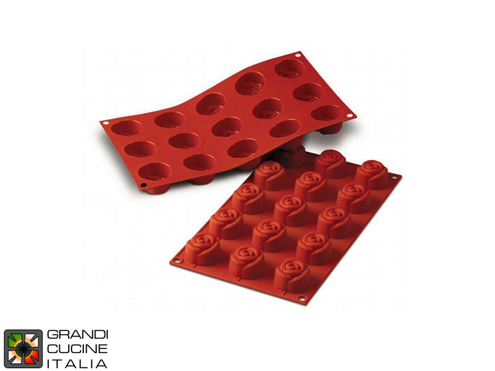  Food-safe Silicone mold for N°15 Small Roses Ø44x27h mm - SF074