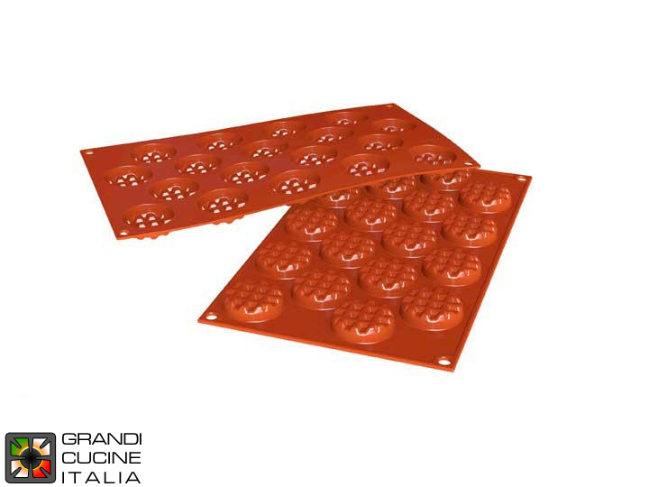  Stampo in silicone alimentare per N°15 Mini Waffle Ø40 h12 mm - SF143