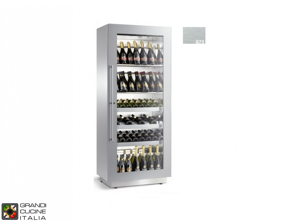  Cantinetta Refrigerata Miami, Capacità Bottiglie 162 - Grigio Alluminio