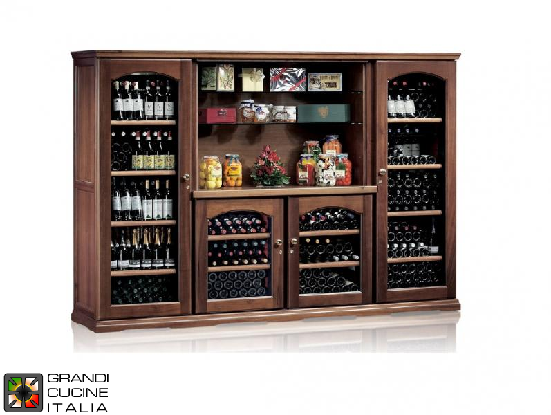  Refrigerated Cellar - Wood Series - Static Refrigeration - Bottles Capacity N° 376 - Solid Wood Finishing - Glass Door - Arranged for Wine Conservation