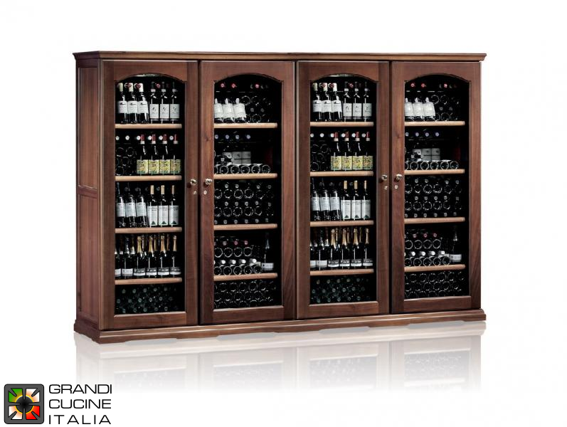  Refrigerated Cellar - Wood Series - Static Refrigeration - Bottles Capacity N° 552 - Solid Wood Finishing - Glass Door - Arranged for Wine Conservation