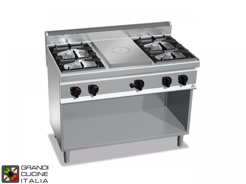  Gas Solid Top - 4 Burners - Open Cabinet