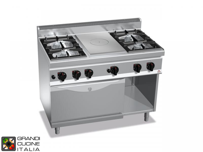  Gas Solid Top - 4 Burners - Static Gas Oven GN 2/1