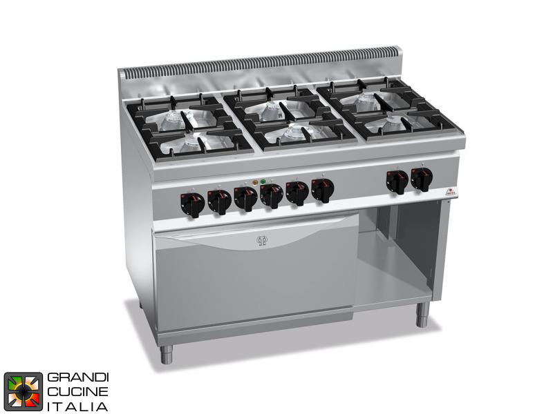  Gas Stove - 6 Burners - Static Electric Oven GN 2/1