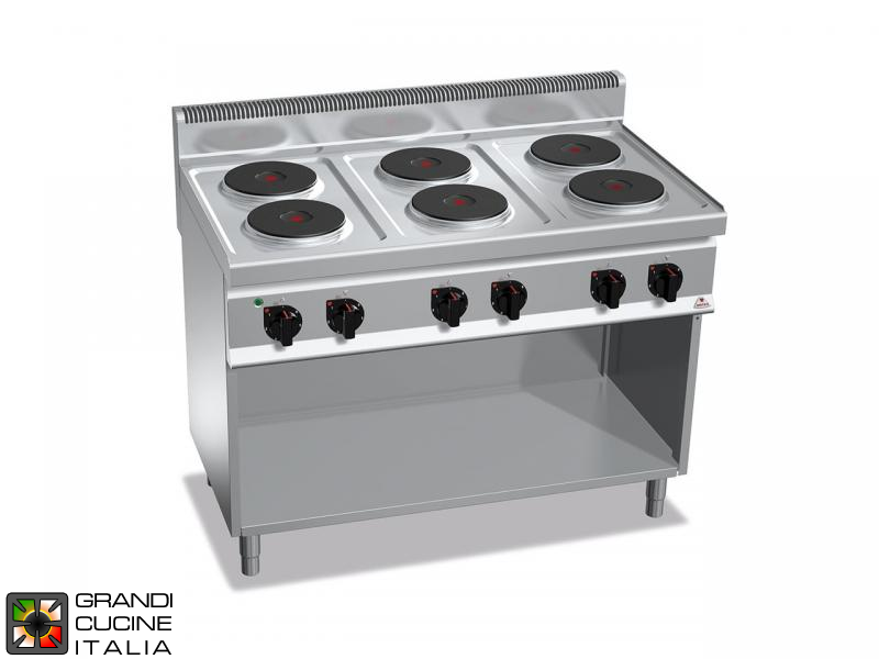  Electric Stove - 6  Round Plates - Open Cabinet