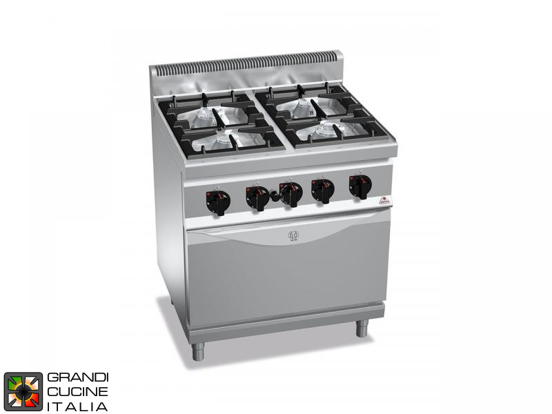  Gas Stove - 4 Burners - Static Gas Oven GN 2/1
