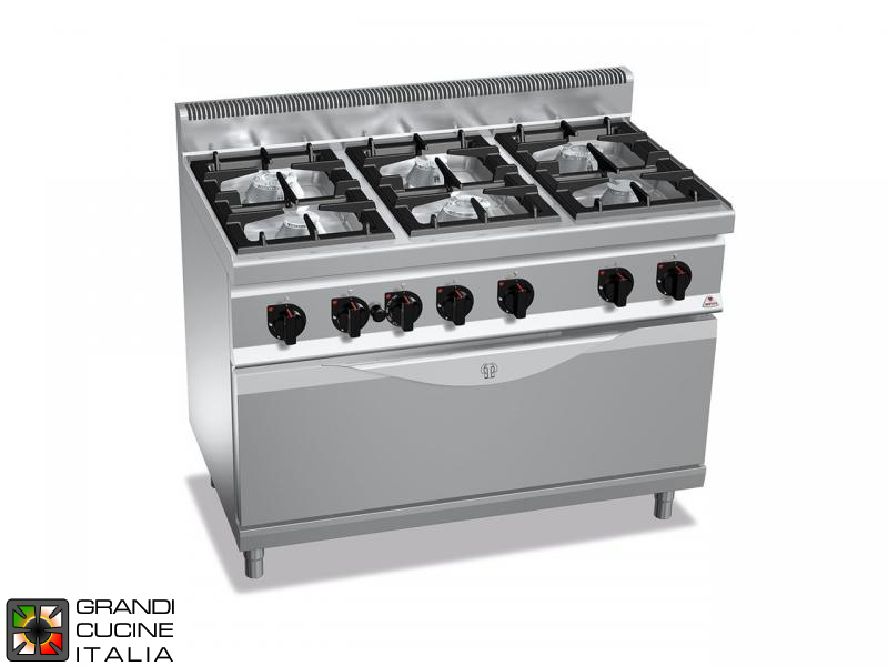  Gas Stove - 6 Burners - Static Gas Oven 1051x530 mm