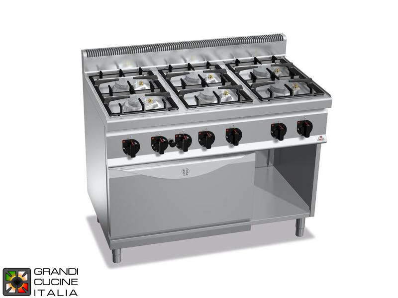  Gas Stove - 6 Burners - Static Gas Oven GN 2/1