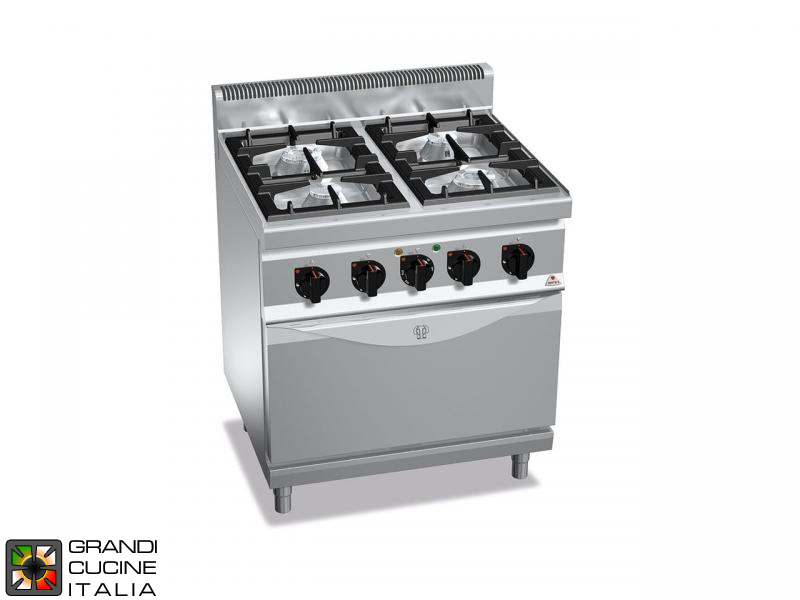  Gas Stove - 4 Burners - Static Electric Oven GN 2/1