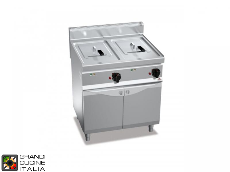  Electric Fryer - 2 Tanks - Open Cabinet - Direct Heating - Capacity 10+10 Liters - High Power 9+9KW
