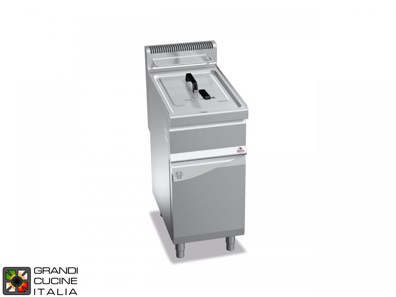  Gas Fryer - 1 Tank - Open Cabinet - Direct Heating - Capacity 20 Liters- Turbo 16,5KW - Piezoelectric ignition