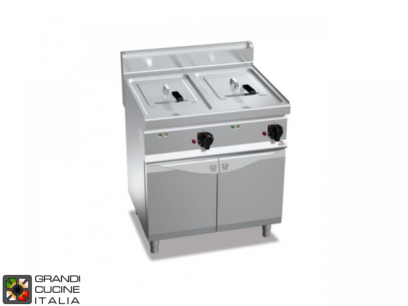  Electric Fryer - 2 Tanks - Open Cabinet - Direct Heating - Capacity 18+18 Liters - Turbo 13,5+13,5KW