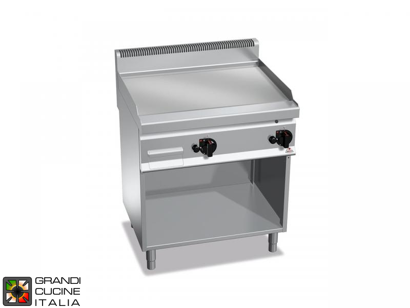  Gas FryTop - 2 Zones - Open Cabinet - Smooth Plate