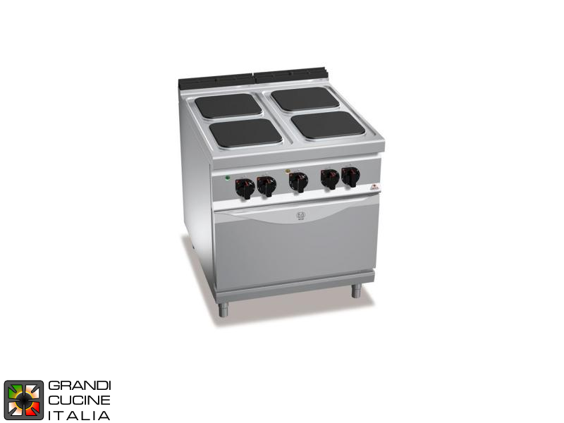  Electric Stove - 4 Square Plates - Static Electric Oven GN 2/1