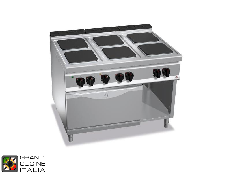  Electric Stove - 6 Square Plates - Static Electric Oven GN 2/1