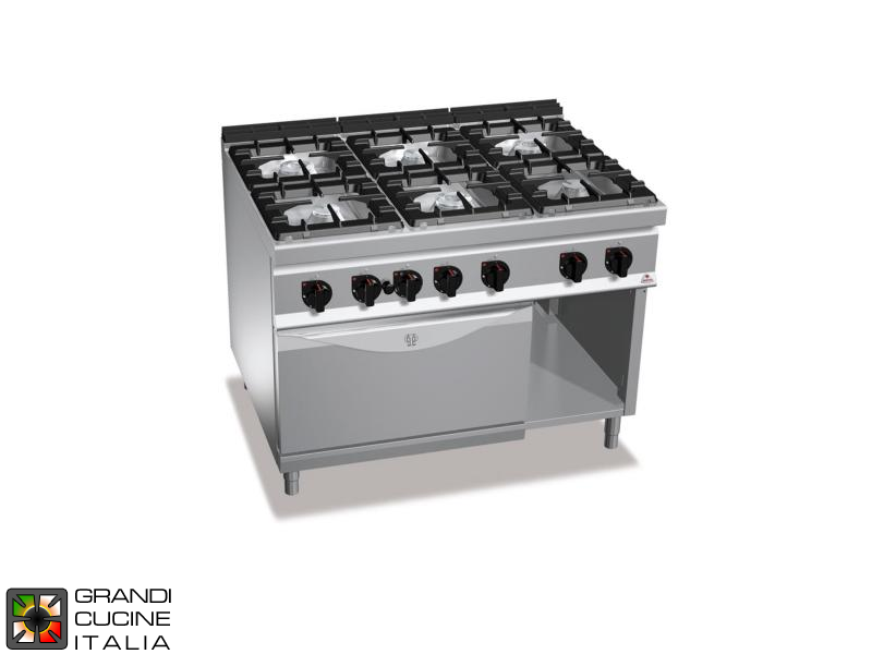  Gas Stove - 6 Burners - Static Gas Oven GN 2/1