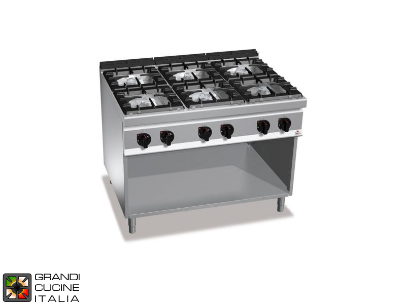  Gas Stove - 6 Burners - Open Cabinet