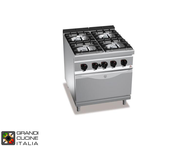 Gas Stove - 4 Burners - Static Electric Oven GN 2/1