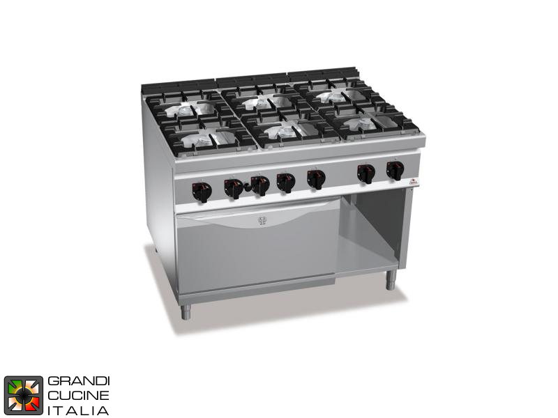  Gas Stove - 6 Burners - Static Electric Oven GN 2/1