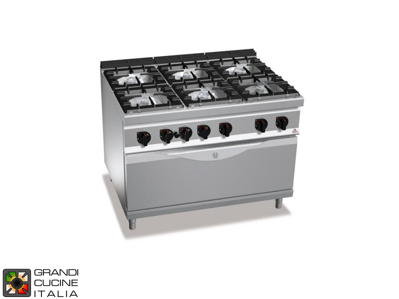  Gas Stove - 6 Burners - Static Gas Oven 1051x530 mm