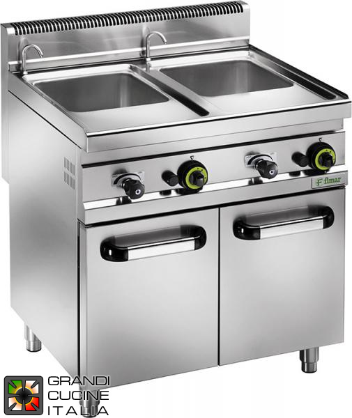 Gas pasta cooker on neutral compartment - double tank
