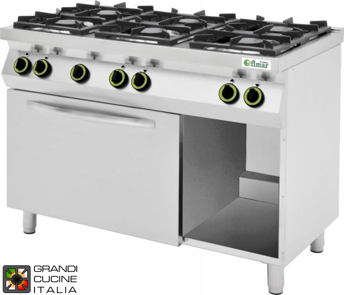  Gas cooker with 6-burner electric oven