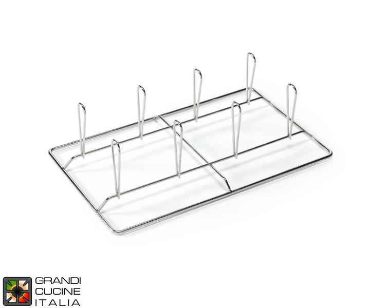 8-position chicken grill in stainless steel GN 1/1