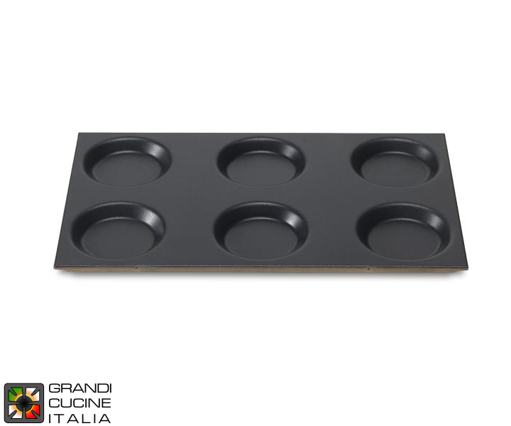  GN 1/1 aluminum tray for 6 omelettes