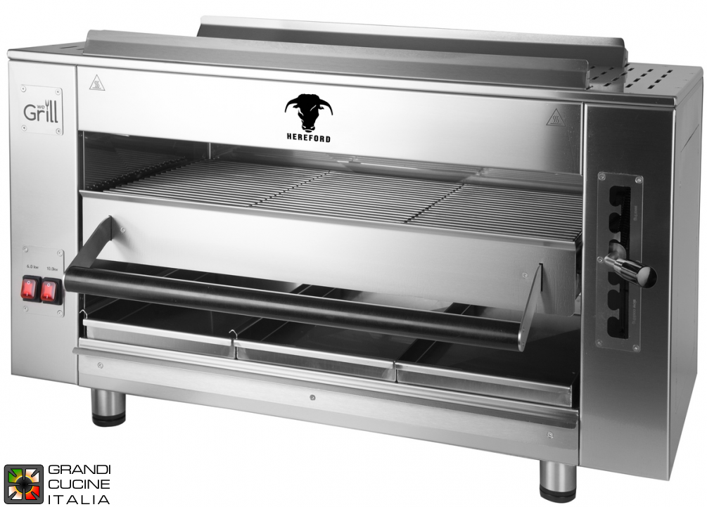  Grill barbecue au gaz - Chauffage infrarouge - Ligne PRO - N°2 Brûleurs - Grille Dimensions 710x374 mm - Structure Fixe