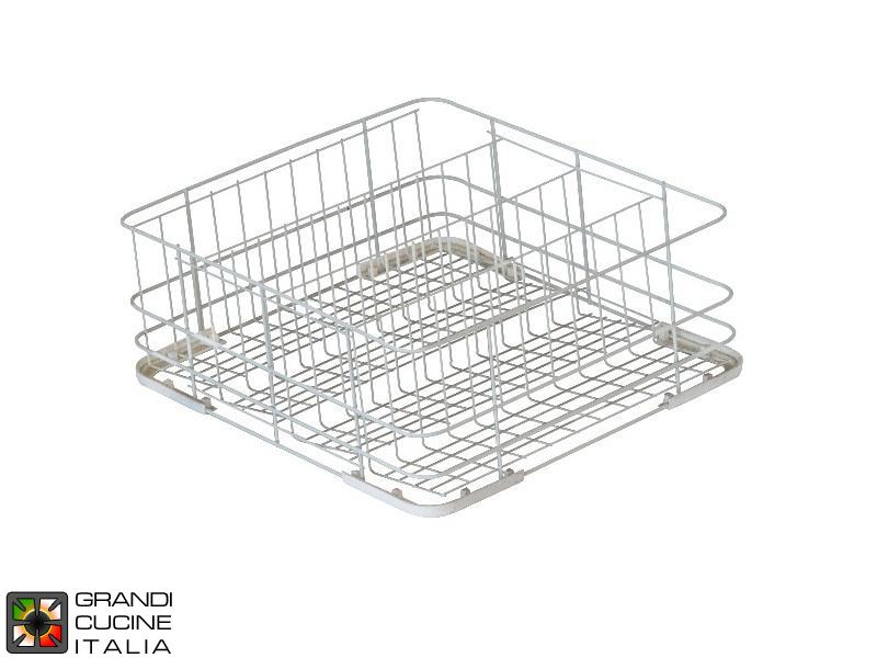  Inclined basket for wine glasses 4 compartments - Dim. mm 500x500x180