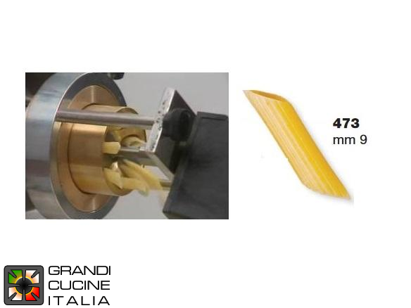  Filière en Teflon pour Penne Rigate - 9 mm - Compris de Coupe-Pâtes Rotatif