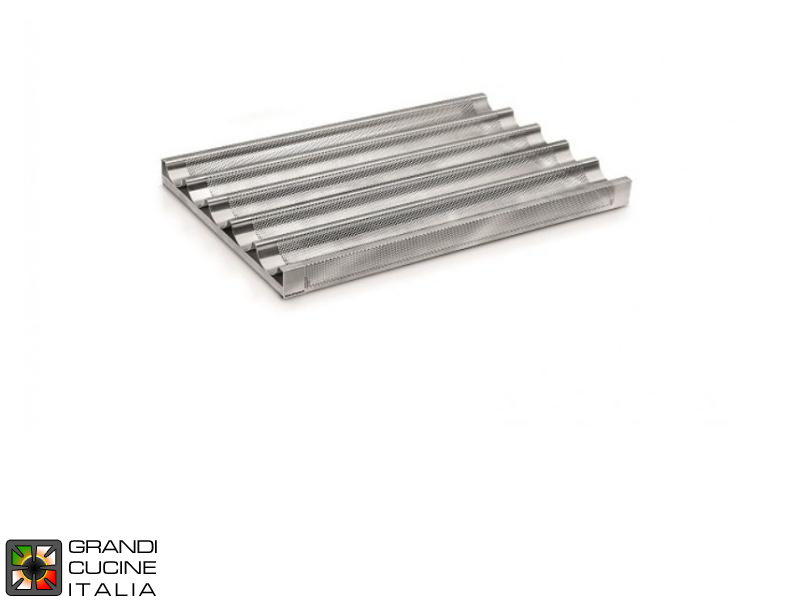  Shaped aluminum tray for 5 baguettes