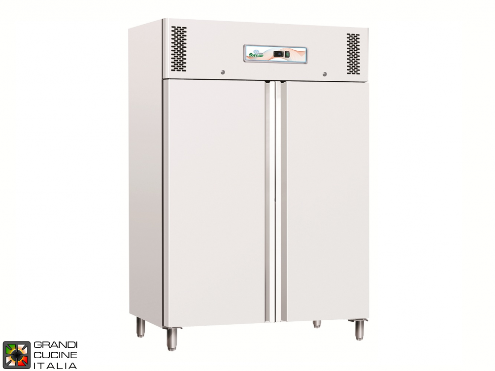  Refrigerated Cabinet - 1100 Liters - Temperature  +2 / +8 °C - Two Doors - Static Refrigeration - White Color