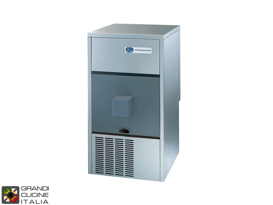  Produttore di Ghiaccio con dispenser di ghiaccio - Cubetto compatto 14 g - Produzione giornaliera 44 kg - Condensazione ad Aria
