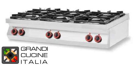  6 burners gas cooking top