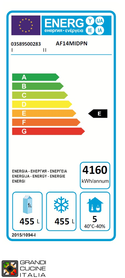 Armadio Frigorifero Doppia Temperatura - 1380 Litri - Temperatura -2 / +8 °C - Temperatura -18 / -22 °C - Due Porte - Refrigerazione Ventilata