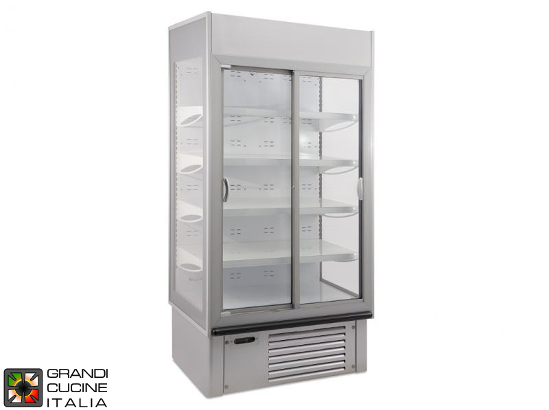  Multideck Wall Refrigerator - 1340 Liters - Static Refrigeration - Temperature 0 / +10 °C - Aluminium Grey Color - Sliding Doors
