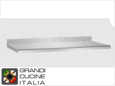  GN - Piano in acciaio Inox con alzatina, per Tavoli 2 porte