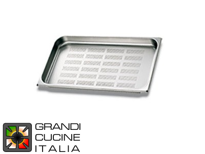  Perforated Stainless Steel Tray - GN 1\1 - Height 2 Cm
