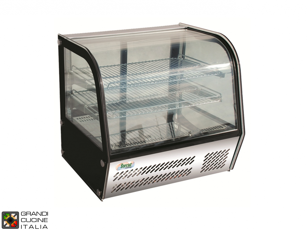  Vetrina Refrigerata da Banco con Vetro Curvo - Range +2/+8 °C - Capacità 100LT