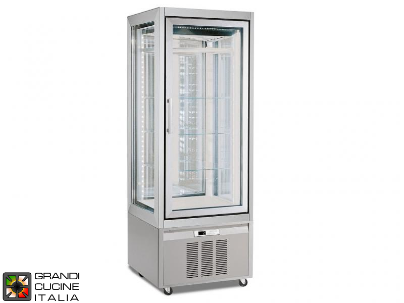  Upright Refrigerated Showcase on Castors - 10 Fixed Shelves - Static Refrigeration - Temperature -15 / -24 °C - in Anodyzed Aluminium